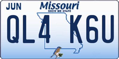MO license plate QL4K6U