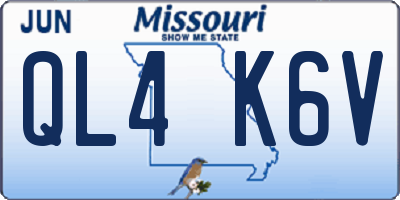 MO license plate QL4K6V
