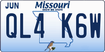 MO license plate QL4K6W
