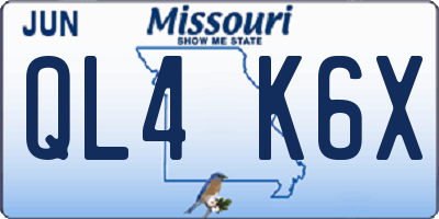 MO license plate QL4K6X