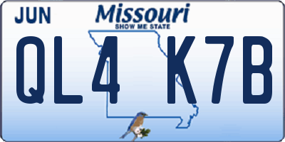 MO license plate QL4K7B