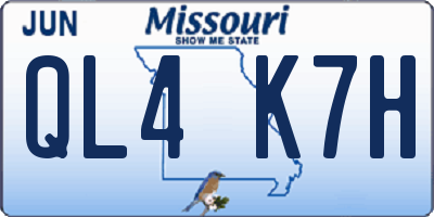 MO license plate QL4K7H