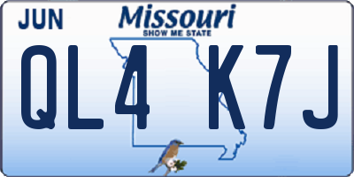MO license plate QL4K7J