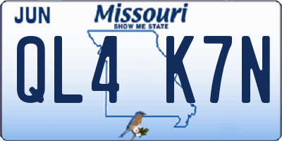 MO license plate QL4K7N