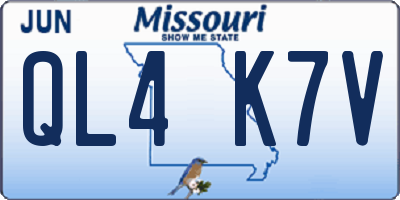 MO license plate QL4K7V