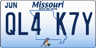 MO license plate QL4K7Y