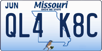 MO license plate QL4K8C