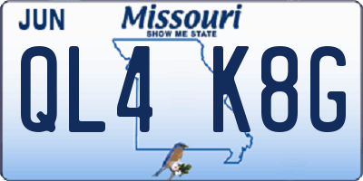MO license plate QL4K8G