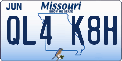 MO license plate QL4K8H