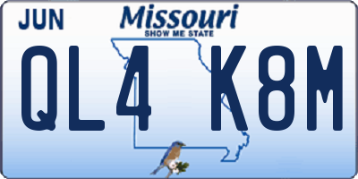 MO license plate QL4K8M