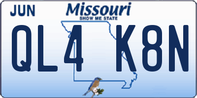 MO license plate QL4K8N