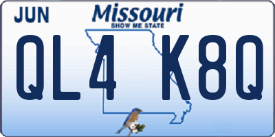 MO license plate QL4K8Q