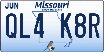 MO license plate QL4K8R