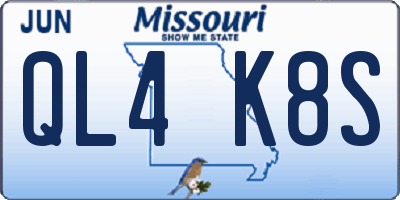 MO license plate QL4K8S