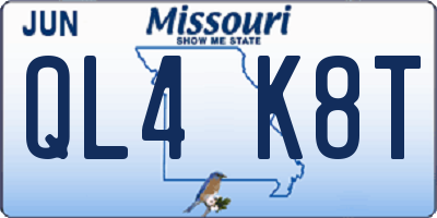MO license plate QL4K8T