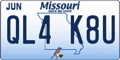 MO license plate QL4K8U