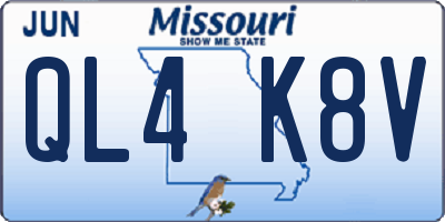 MO license plate QL4K8V