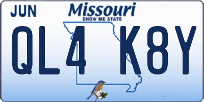 MO license plate QL4K8Y