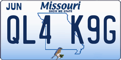 MO license plate QL4K9G