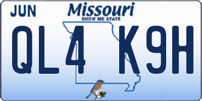 MO license plate QL4K9H