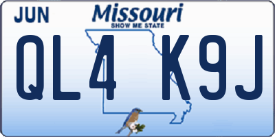 MO license plate QL4K9J