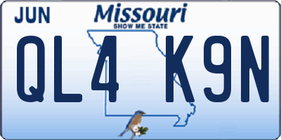MO license plate QL4K9N