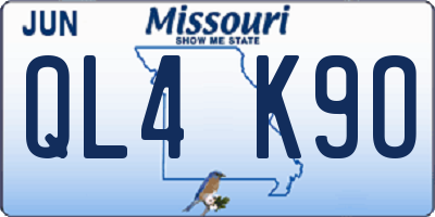 MO license plate QL4K9O