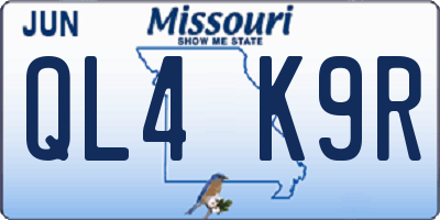 MO license plate QL4K9R