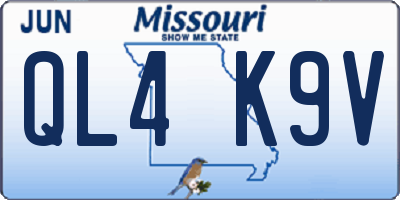 MO license plate QL4K9V