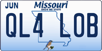 MO license plate QL4L0B