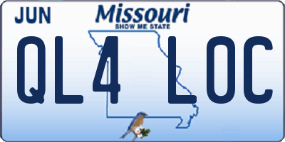 MO license plate QL4L0C