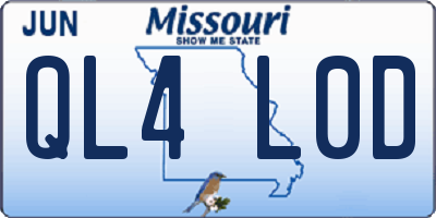MO license plate QL4L0D