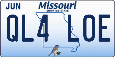 MO license plate QL4L0E