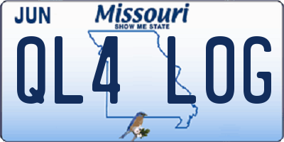 MO license plate QL4L0G