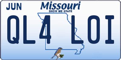 MO license plate QL4L0I
