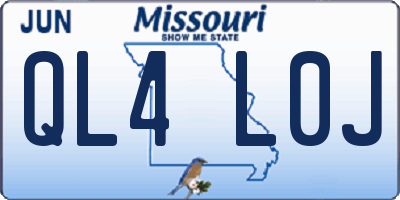 MO license plate QL4L0J