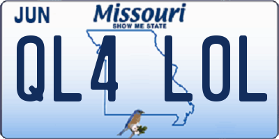 MO license plate QL4L0L