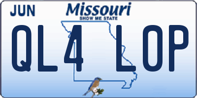 MO license plate QL4L0P