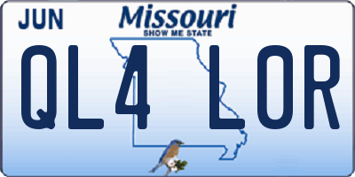 MO license plate QL4L0R