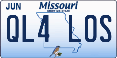 MO license plate QL4L0S