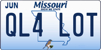 MO license plate QL4L0T