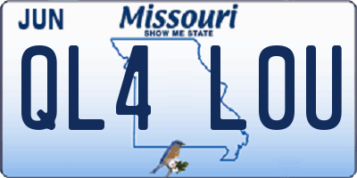 MO license plate QL4L0U