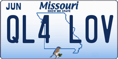 MO license plate QL4L0V