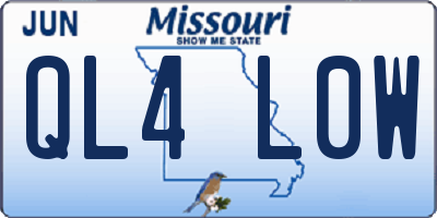 MO license plate QL4L0W