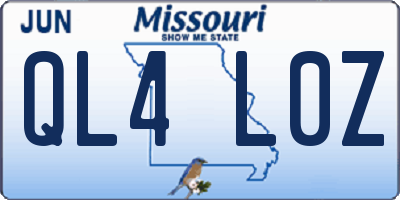 MO license plate QL4L0Z