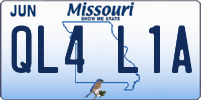 MO license plate QL4L1A