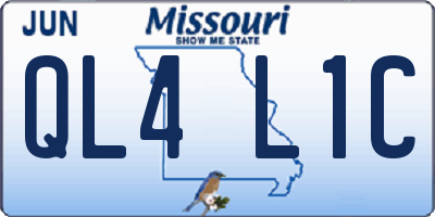 MO license plate QL4L1C