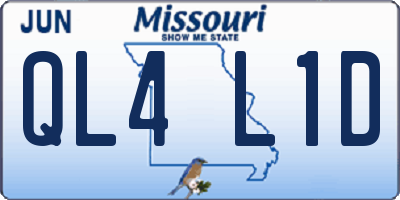 MO license plate QL4L1D