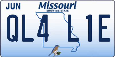 MO license plate QL4L1E