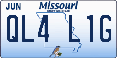 MO license plate QL4L1G